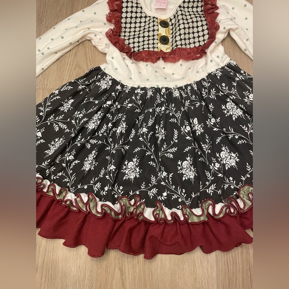 Giggle Moon toddler dress. Red, Black, and White - Picture 6 of 6
